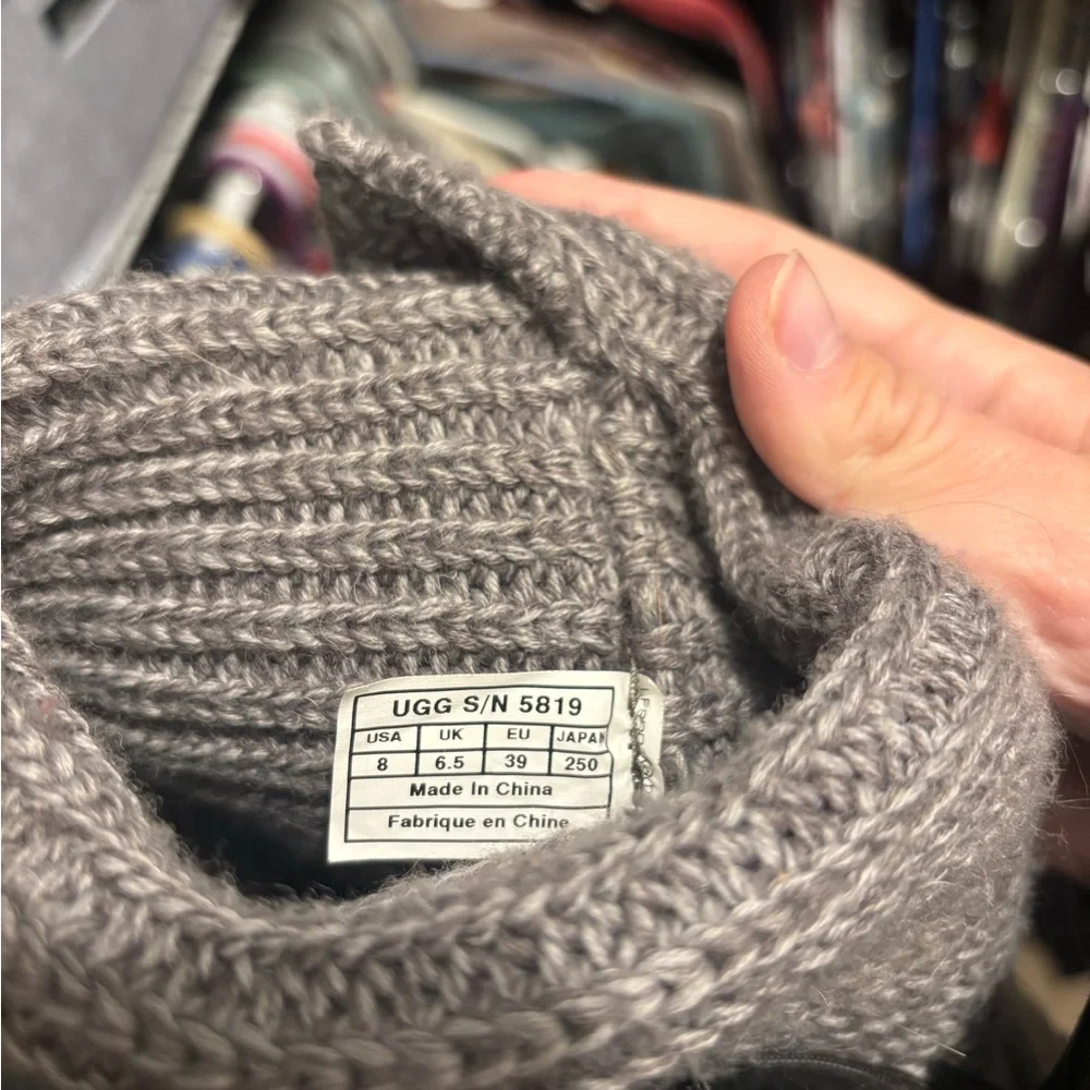 UGG Cardy Gray Sweater Button Boots - Picture 5 of 5